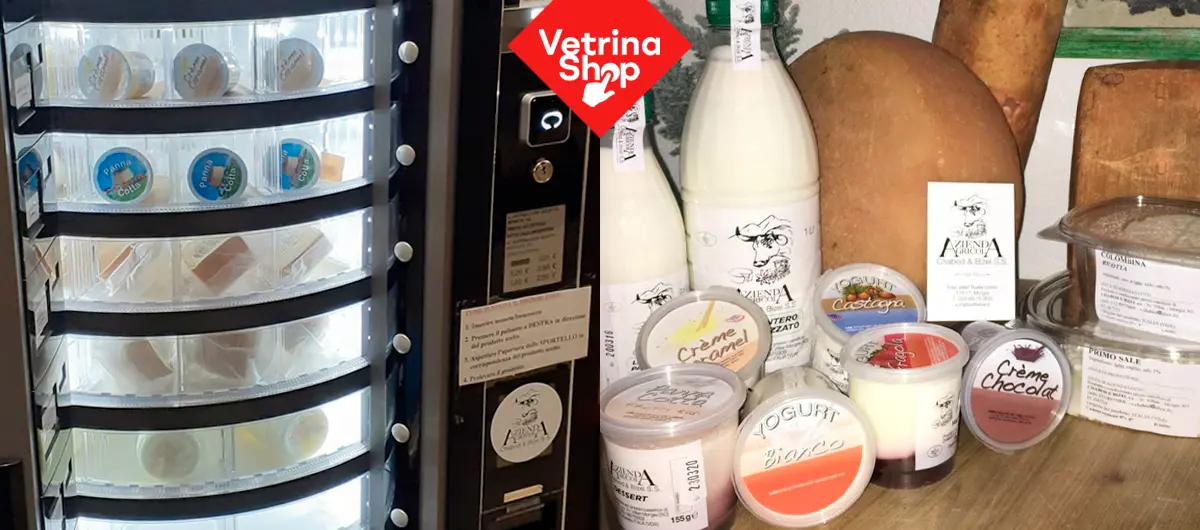 Distributore automatico per latte fresco, yogurt e formaggi